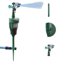 Bevægelsessensor sprinklersystem til afskrækkelse af dyr med bevægelsesdetektion op til 100 m² 13 × 6,5 cm grøn have sprinkler der sprøjter i alle 5