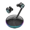 Bezdrátová bluetooth sluchátka do uší s mikrofonem na raménku Svítící nabíjecí box Bluetooth 5.0 Dosah 10 m Výdrž 3 až 5 hodin Černá 1