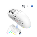 Bezdrátová herní myš s RGB podsvícením a nabíjecí základnou, trojitý režim připojení Bluetooth 5.3 + USB, pro gaming i práci 2