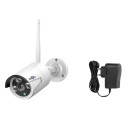 Bezdrátová IP kamera 3MP s objektivem 3,6 mm, WiFi 2,4 GHz, kovové tělo IP66, noční vidění, detekce pohybu a osob, bílá, venkovní kamera 2