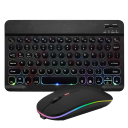 Bezdrátová mini klávesnice a myš Bluetooth set s RGB podsvícením a nabíjecí baterií pro tablet telefon i notebook do kanceláře a školy 2