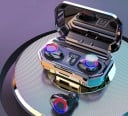 Bezdrátová sluchátka do uší s nabíjecím boxem se svítilnou a číselným displejem Bluetooth 5.0 Dosah 10 m Ovládání hudby Svítící kroužky 3