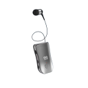 Bezdrátové business sluchátko s klipem výsuvný kabel LED displej baterie Bluetooth 5.3 výdrž 15 hodin nabíjení typu C pro hovory a hudbu 4