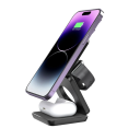 Bezdrôtová nabíjačka 3v1 magnetická skladacia stanica 15W rýchlonabíjačka USB A na USB C kábel nabíjania telefónu hodiniek slúchadiel 2