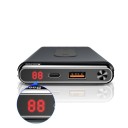 Bezdrôtová powerbanka 10000 mAh s číselným displejom pre telefóny Nabíjanie bez kábla až 5 W Vstup USB-C Výstupy USB a USB-C Čierna 2