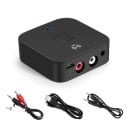 Bezdrôtový bluetooth audio adaptér s NFC pre audiotechniku s jackom 3,5 mm alebo RCA Bluetooth 5.0 Dosah 10 m Čierny plast ABS 6 x 6 x 2 cm 2
