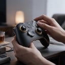 Bezdrôtový herný ovládač s joysticky s Hallovým efektom a USB prijímačom čierny so zlatými detailmi pre PC Nintendo Switch TV i telefón 7