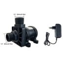Bezkartáčové čerpadlo 12 V s DC konektorem a adaptérem 220 V Závit 1/2 palce 20 mm Průtok 700 l/h Zdvih 5 m Příkon 14 W Krytí IP68 Černé 2