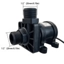 Bezkartáčové ponorné čerpadlo 12 V s příkonem 14 W a průtokem 700 l/h s výtlakem 5 m a krytím IP68 v černé barvě se závity 1/2 palce 2