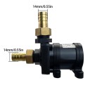 Bezkartáčové ponorné čerpadlo 24 V a 26 W s vývody na hadici 14 mm a konektorem DC pro průtok 800 l/h a zdvih 7 m s černým tělem 2