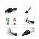 Beznástrojový konektor RJ45 CAT6A UTP Easy Jack 40Gbps 2000MHz 22–26AWG bílý černý modulární zakončení kabelu 3