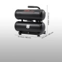 Bezolejový vzduchový kompresor 650 W 1 HP dvojitá nádrž 18 L tlak 120 PSI ocelový černý 490 x 360 x 440 mm do auta a dílny 2