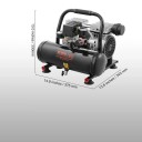 Bezolejový vzduchový kompresor 650 W 1 HP nádrž 4 L tlak 120 PSI ocelový černý 375 x 345 x 330 mm do auta dílny i domácnosti 2