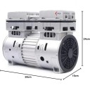 Bezolejový vzduchový kompresor 750 W Dvouválcová hlava 8 bar a 125 l/min 29 x 15 x 24 cm Hliníkové tělo Stříbrný Do dílny i garáže 4