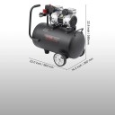 Bezolejový vzduchový kompresor pojízdný 650 W 1 HP nádrž 30 L tlak 125 PSI ocelový černý 560 x 360 x 580 mm do auta a dílny 2