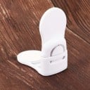 Bezpečnostná poistka na skrinky a dvere proti otvoreniu deťmi Úhlový samolepiaci zámok bez vŕtania Biely plast ABS 6,8 x 3,5 cm 4