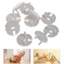 Bezpečnostná zátka do zásuvky 10 ks Guľatá krytka chránia deti pred úrazom elektrickým prúdom Biely plast ABS Rozmery 3,8 x 1,8 cm 5