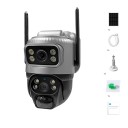 Bezpečnostní 4G solární kamera 8MP 4K s detekcí pohybu a automatickým sledováním z ABS plastu černo-šedá venkovní kamera pro monitoring 2