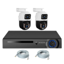 Bezpečnostní kamerový systém 6MP 2 kamery 4kanálový DVR set kabelové připojení bílý pro monitorování domu, firmy a vstupních prostor 1