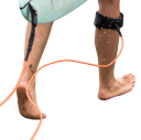 Bezpečnostní lanko na nohu na surfboard i paddleboard 6 stop cca 183 cm průměr 6-7 mm s otočnou spojkou na suchý zip poutko na kotník 5