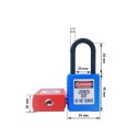Bezpečnostní visací zámek 45 × 39 mm s třmenem 38 mm ABS plast mechanický zámek pro uzamčení zařízení a skříněk 6