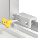 Bezpečnostní zámek na posuvné okno dveře 60 x 24 x 16 mm kovový držák se 2 šrouby a klíčem proti otevření 3