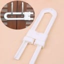 Bezpečnostní zámek na skříň se dvěma úchytkami 5 ks Posuvná pojistka dvířek ve tvaru U Bez vrtání a lepení Bílý plast Rozměry 18 x 4,5 cm 3