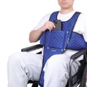 Bezpečnostný pás pre invalidný vozík s kapsou proti pádu nastaviteľné popruhy a pracky dĺžka až 200 cm výška až 258 cm modrý pre seniorov 2