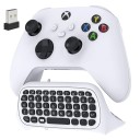 Bezprzewodowa klawiatura QWERTY 14,5 × 6 × 4,5 cm do Xbox Series X/S One One S Chatpad 47 klawiszy odbiornik USB 3,5mm audio łatwe pisanie wiadomości i czat głosowy 5