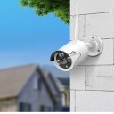 Bezprzewodowa zewnętrzna kamera WiFi IP 8MP z podczerwienią nocnego widzenia i mikrofonem, obiektyw 3,6 mm, wodoodporna metalowa obudowa, biała 3
