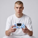 Bezprzewodowy kontroler Bluetooth 9,8 x 16 cm do PS4, PS3 i PC z podświetleniem RGB i panelem dotykowym, kontroler bezprzewodowy z 6-osiowym 3