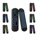 Bezprzewodowy pilot zdalnego sterowania z obsługą głosową, mini klawiatura Bluetooth, 7-kolorowe podświetlenie, 2,4 GHz, dla systemów Windows, Mac 2