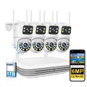 Bezprzewodowy system kamerowy WiFi PTZ 8-kanałowy NVR 2 kamery biały bezprzewodowe połączenie detekcja osób do monitorowania domu i terenu 2