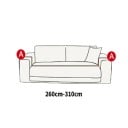 Bezug für eine fünfplätzige Couch Elastischer Gurt 260-310 cm Waschmaschinenfest Hohe Elastizität Staubschutz Für das Wohnzimmer 7