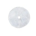 Biały dywanik świąteczny pod choinkę 38 x 38 cm Miękka dekoracyjna podkładka pod małą choinkę Elegancki biały dywanik do zimowej i świątecznej 1