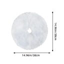 Biały dywanik świąteczny pod choinkę 38 x 38 cm Miękka dekoracyjna podkładka pod małą choinkę Elegancki biały dywanik do zimowej i świątecznej 2