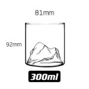 Bicchieri da whisky 300 ml rilievo montagna diametro 81 mm altezza 92 mm bicchiere trasparente da whisky rum o distillati per uso domestico 2