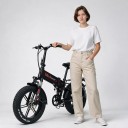 Bicicleta eléctrica plegable RANDRIDE YX20M-2 Motor 1000 W Batería 48 V 17 Ah Fat bike 20 x 4 pulgadas Totalmente suspendida Negro-rojo Para terreno 4
