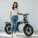 Bicicletă electrică pliabilă RANDRIDE YX20M-2 Motor 2000 W Baterie 48 V 20 Ah Fat bike 20 x 4 inch Complet suspendată Negru-roșu Pentru teren și oraș 4