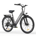 Bicicleta eléctrica urbana HillMiles MileCity 1, autonomía 120 km, batería 36 V 13 Ah, motor 250 W, ruedas de 26", 7 velocidades, frenos 6