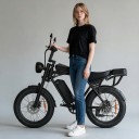 Bicicleta elétrica de montanha Aairsk X5 Motor 1500 W 75 Nm Bateria 48 V 15 Ah Autonomia 50 km Fat bike Capacidade 200 kg Preta Para terreno e cidade 4