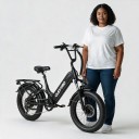 Bicicleta elétrica de montanha para adultos CLEYTRO XC20 Bateria 48 V 15,6 Ah Autonomia até 100 km Fat bike Baixa entrada Capacidade 150 kg Preta 3