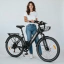 Bicicleta elétrica para adultos Samebike RS-A01 Pro Motor 250 W Bateria 36 V 15 Ah Shimano 7 velocidades Cesto dianteiro e porta-bagagens 4