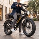 Bicicletta elettrica da montagna HEADEER Fat bike Batteria 48 V 20 Ah Display LCD Sospensione anteriore e posteriore Freni a disco Nera Per 5