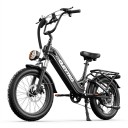 Bicicletta elettrica da montagna per adulti CLEYTRO XC20 Batteria 48 V 15,6 Ah Autonomia fino a 100 km Fat bike Accesso basso Capacità 150 kg Nera Per 2