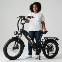 Bicicletta elettrica da montagna per adulti CLEYTRO XC20 Batteria 48 V 15,6 Ah Autonomia fino a 100 km Fat bike Accesso basso Capacità 150 kg Nera Per 4