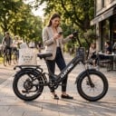 Bicicletta elettrica da montagna per adulti CLEYTRO XC20 Batteria 48 V 15,6 Ah Autonomia fino a 100 km Fat bike Accesso basso Capacità 150 kg Nera Per 5