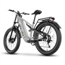 Bicicletta elettrica da montagna Shengmilo S600 Pro Due motori 2 x 80 Nm Batteria 48 V 25 Ah Shimano 7 velocità Full suspension Grigia Per 2