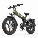 Bicicletta elettrica pieghevole DEEPOWER H20Pro Motore 110 Nm Batteria LG 48 V 25 Ah 7 velocità Fat bike Autonomia 70–80 km Nero-verde Per il terreno 2