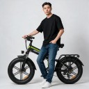 Bicicletta elettrica pieghevole DEEPOWER H20Pro Motore 110 Nm Batteria LG 48 V 25 Ah 7 velocità Fat bike Autonomia 70–80 km Nero-verde Per il terreno 3